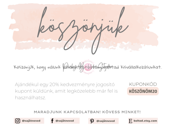25 "KÖSZÜNJÜK A VÁSÁRLÁST" KÁRTYA SABLON csomag - Image 19