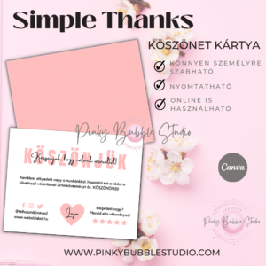 SIMPLE THANKS „Köszönet a vásárlásért” kártya sablon