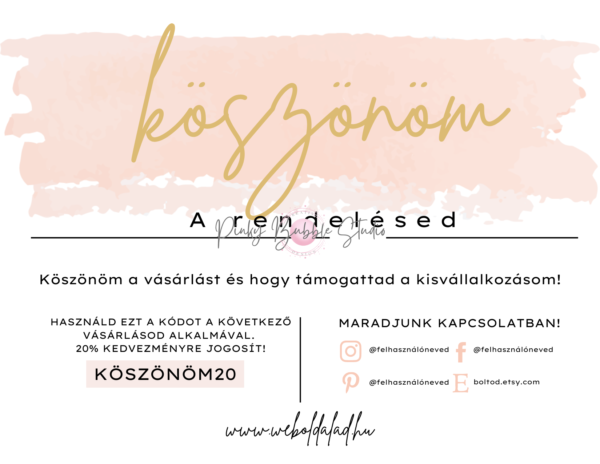 25 "KÖSZÜNJÜK A VÁSÁRLÁST" KÁRTYA SABLON csomag - Image 4