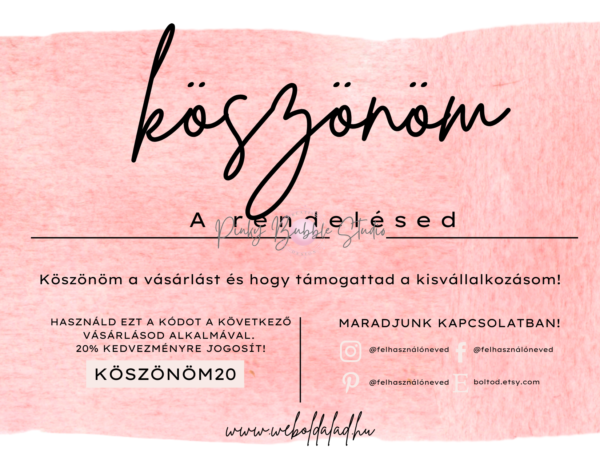 25 "KÖSZÜNJÜK A VÁSÁRLÁST" KÁRTYA SABLON csomag - Image 13