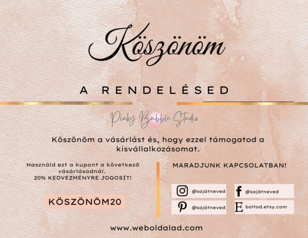 25 "KÖSZÜNJÜK A VÁSÁRLÁST" KÁRTYA SABLON csomag - Image 11