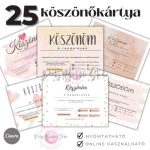 25 "KÖSZÜNJÜK A VÁSÁRLÁST" KÁRTYA SABLON csomag