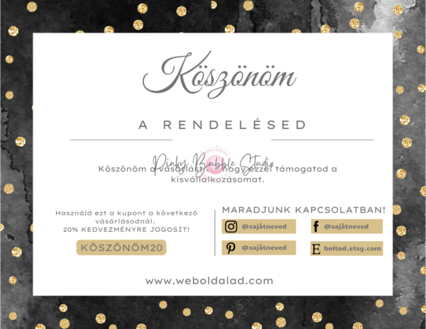 25 "KÖSZÜNJÜK A VÁSÁRLÁST" KÁRTYA SABLON csomag - Image 7