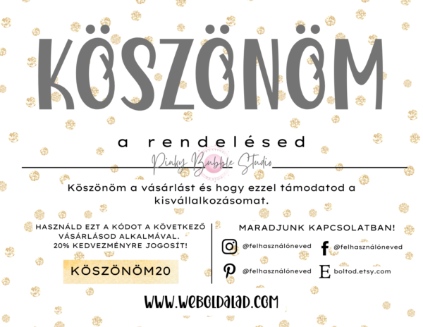 25 "KÖSZÜNJÜK A VÁSÁRLÁST" KÁRTYA SABLON csomag - Image 26