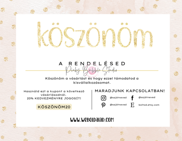 25 "KÖSZÜNJÜK A VÁSÁRLÁST" KÁRTYA SABLON csomag - Image 25
