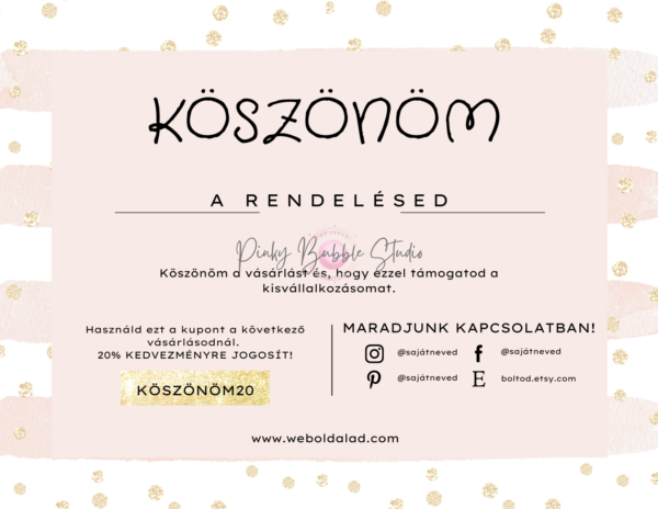 25 "KÖSZÜNJÜK A VÁSÁRLÁST" KÁRTYA SABLON csomag - Image 24